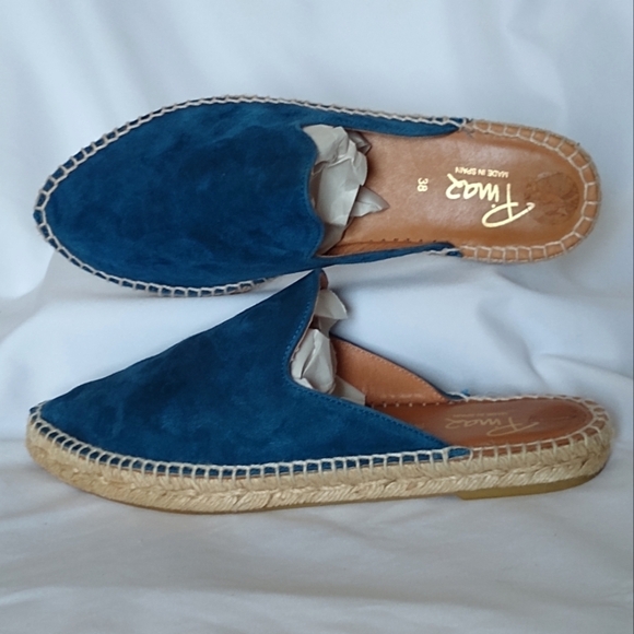 Pinaz Navy Blue Suede Espadrilles Sz 38EU NEW - Picture 3 of 10